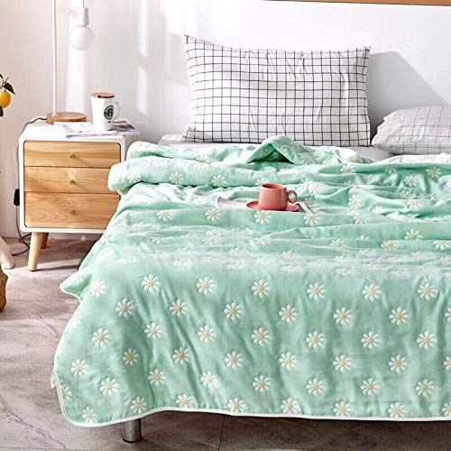 SANACYNA 6-lagige Baumwoll-Gazedecke – Super Weich & Atmungsaktiv, Twin Size, Beidseitig Gemustert, Ideal Für Sofa & Bett