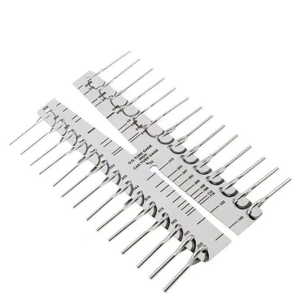 CT1101 - Calibro per tubo capillare in acciaio inox, misura diametri interni ed esterni, metrico e (0,007 mm-12 mm)
