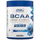 Applied Nutrition BCAA Powder - Branched Chain Amino Acids BCAAs Supplement, Amino Hydrate Intra Workout & Recovery Energy Drink (450g - 32 Servings) (ICY Blue Raz)