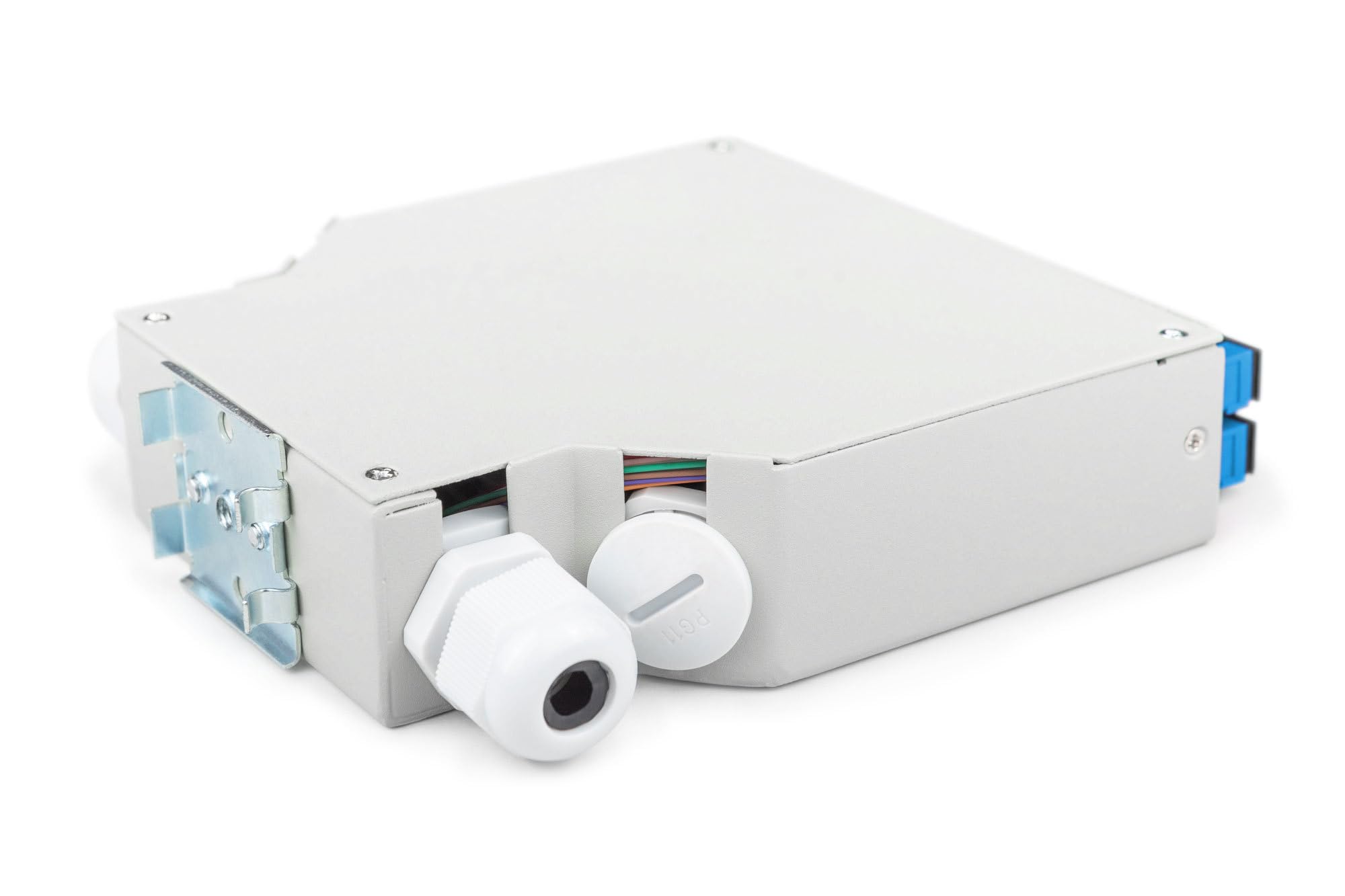 DIGITUS Scatola per guida top-hat in fibra ottica, OS2, equipaggiata, con adattatore SC e pigtail