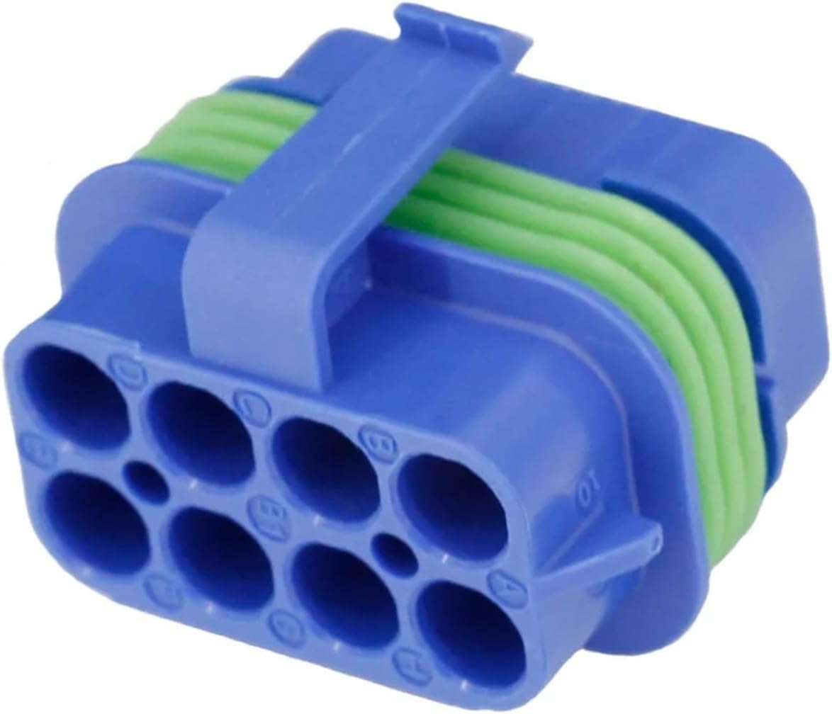 8 Pin Blue Plastic Parts Automotive Waterproof Connector With Terminal Plug DJ7087D-2.8-21 8P Connector(10 Sets)