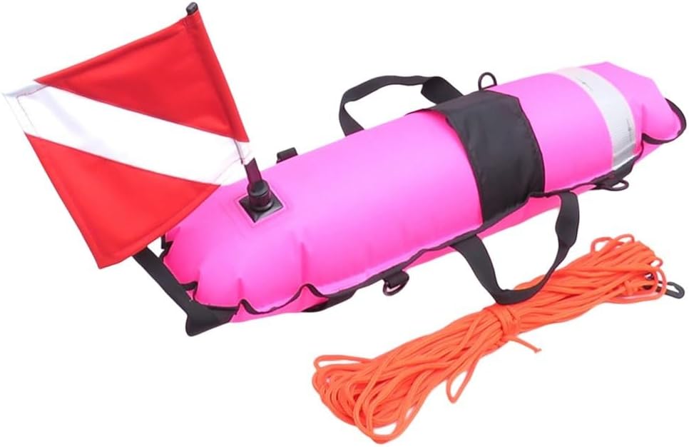 Spearfishing Floating Buoy with Canvas Handles and Storage Space for Diving Gear Organization (Yellow)