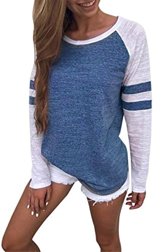 KESEELY Clearance Womens Clothing Fashion Ladies Long Sleeve Splice Blouse Tops Clothes T Shirt