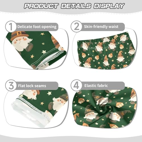 Girls' Athletic Leggings Ankle Length Yoga Dance Pants Kids Teen 4T Green Gnomes3