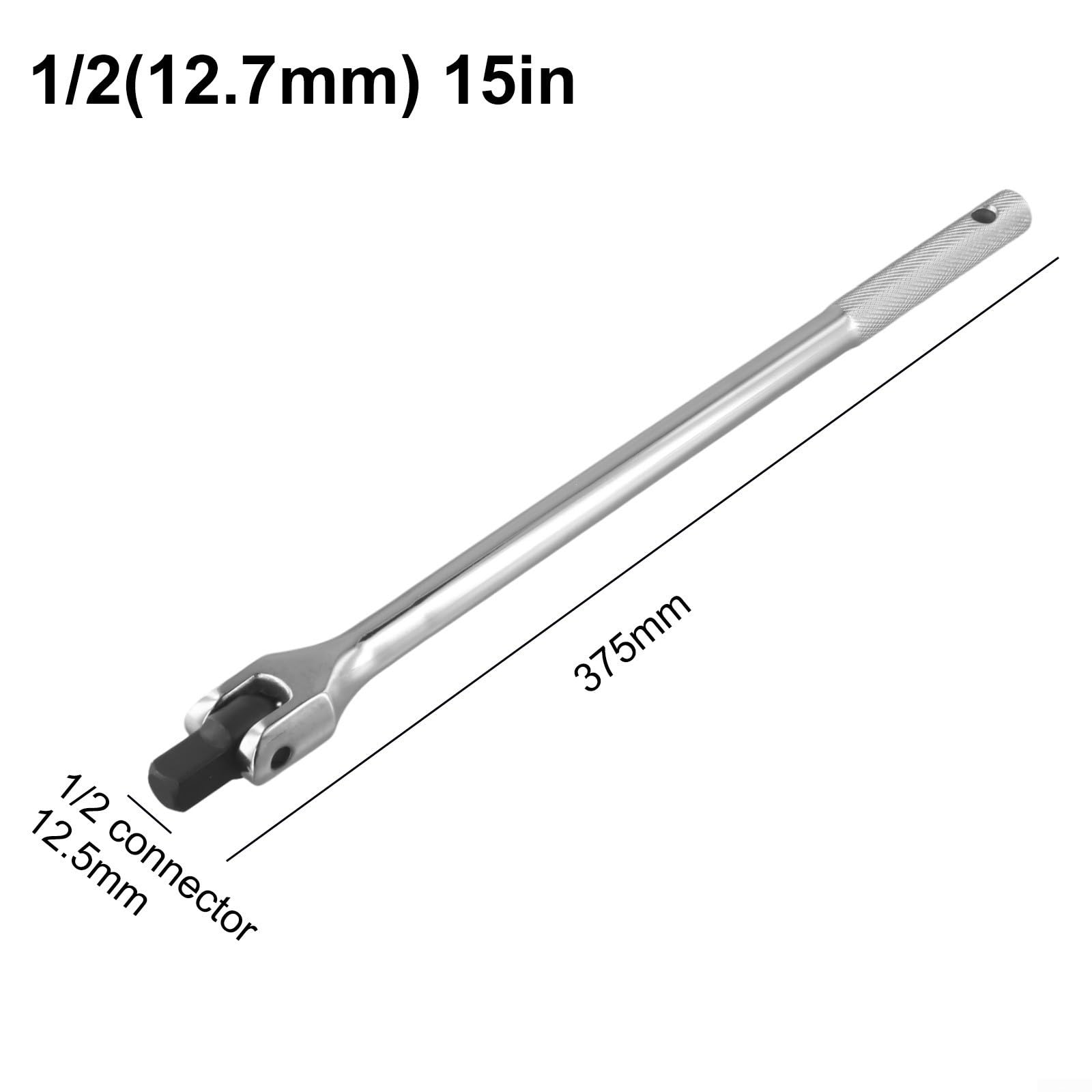 Niceminiwall Chrom-Vanadium-Bremsstange, 1,27 cm (1/2 Zoll) Schraubenschlüssel für robuste Muttern und Bolzen, 25,4 cm und 38,1 cm Steckschlüssel-Set mit Drehkopf, professionell (38,1 cm)