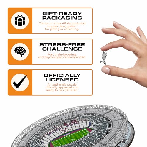 Iconic Puzzles, West Ham, Stadium, Officially Licensed Wooden Puzzle, 100% Sustainable, Gift for Adults and Children Size S - Image 2