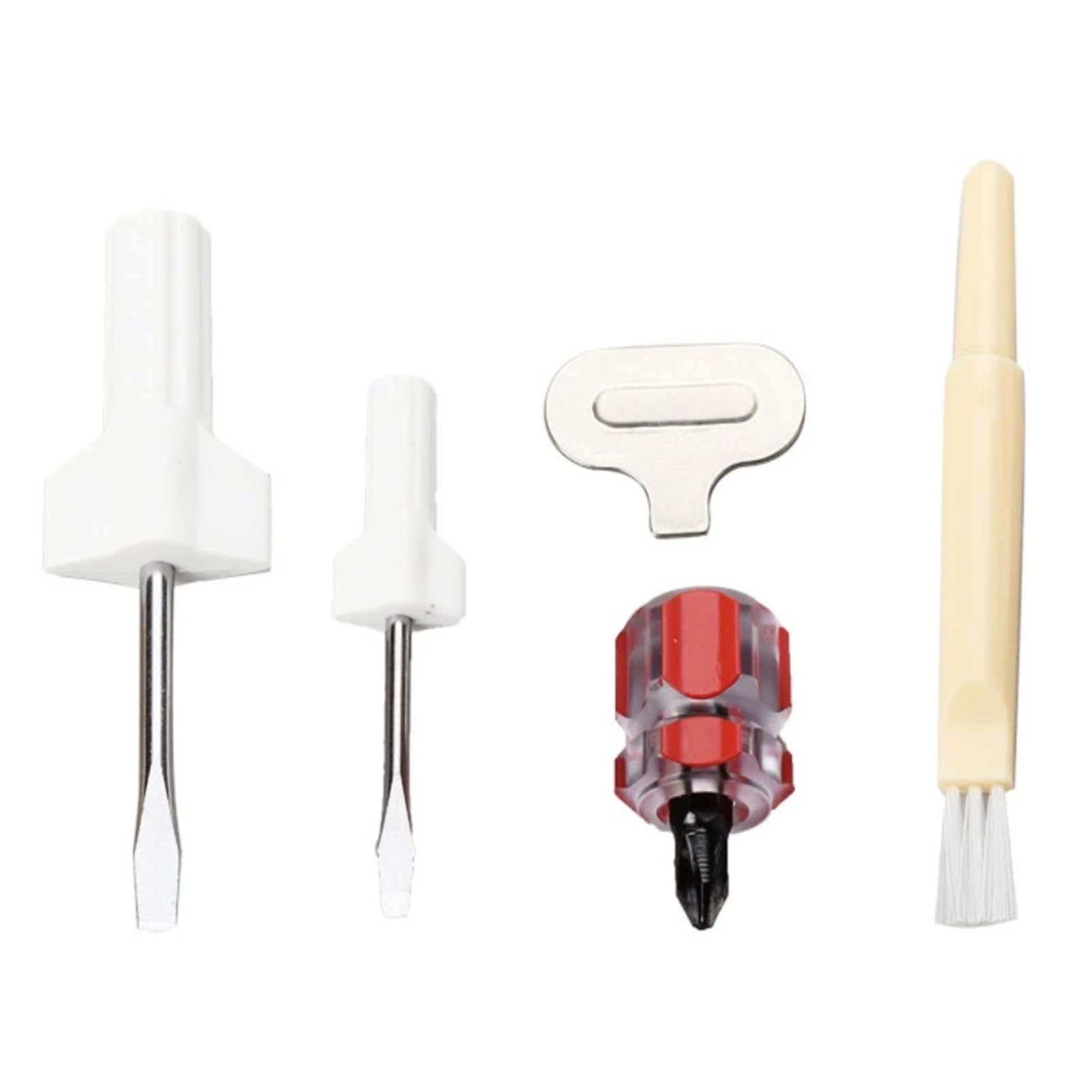 Kaeltsyn Essential Sewing Tool Set Includes Bent Tip Tweezers Lint Brushes Flat Screwdrivers for Household Repair Double Head Brush Ergonomic Multipurpose Sewing Household