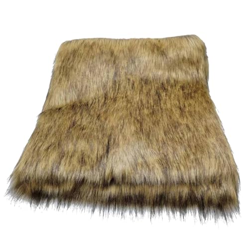 Wanghd 1Pcs Wide 35"x18" Length Soft Brown Imitation Lion Fur,Faux