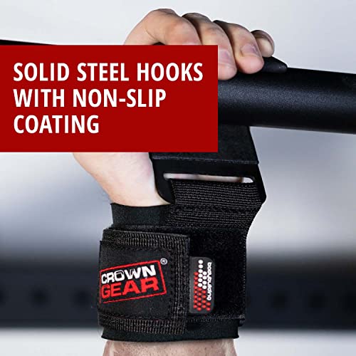 Power Weight Lifting Hooks - Best Weightlifting Strap Hooks For Gym Training Workout Like Deadlift & Shrugs - Ultimate Grips Powerlifting Hook With Cushioned Neoprene Wrist Straps - Comes In Pair #TOP3