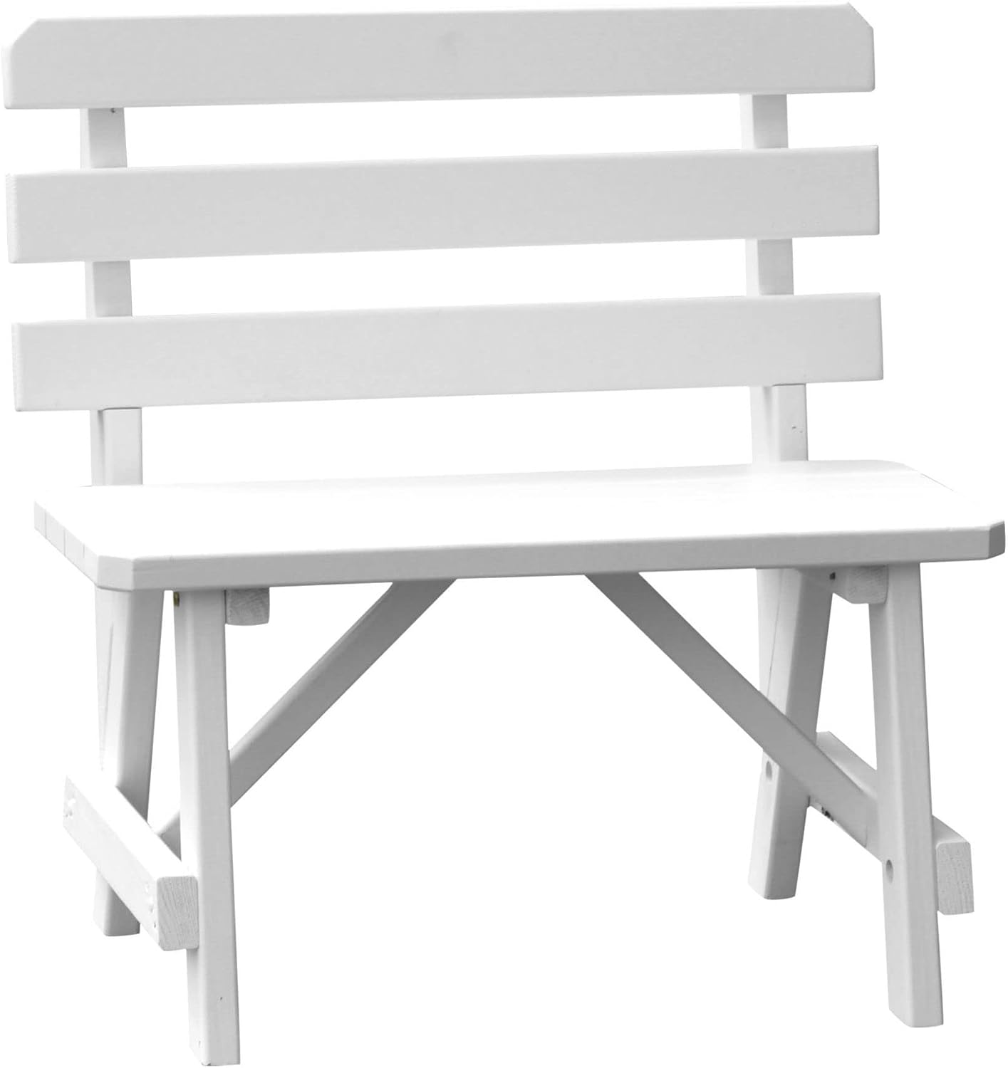 Furniture Barn USA Pine 2' Traditional Backed Bench, Black