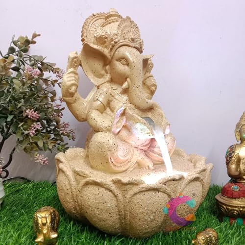 Image of Decorative Ganesha Water Fountain for Home Decor, Office, Indoor & Outdoor, Garden, Puja Room, Vaastu, Reception, Spa, Gifting. (Kamal Ganesha C-061)