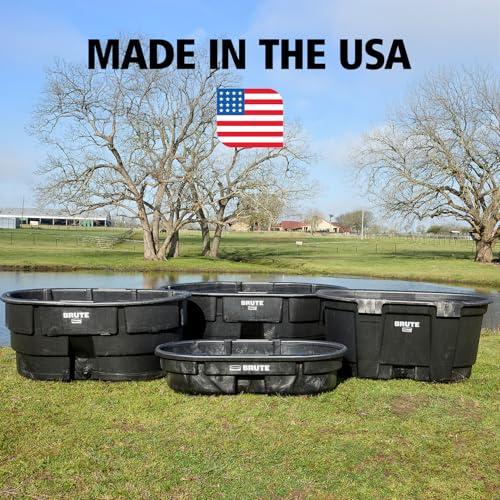 Image of Rubbermaid Commercial Products Stock Tank, 150-Gallons, Structural Foam, Heavy Duty Container, for Livestock /Animal /Cattle Feed & Water, Outdoor Homemade Pool /Hot Tub /Bathtub, & Pet Cleaning /Dog Wash