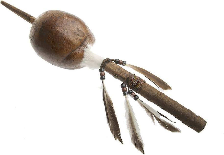 Fair Trade Amazonian Wooden Shaman Calabash Hand Rattle Maraca Amazon