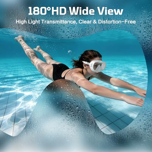 KOMETRA Adult Swim Goggles with Nose Cover, Wide View Diving Mask No Leak Swimming Goggles for Men Women Youth - Thumbnail 2