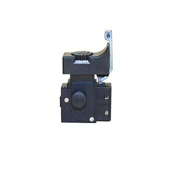 FA2-6/1BEK Trigger Button Switch DPST Hand Drill Optional Lock on Speed Control Push Button Power Tool Replacement Parts Black 6A AC 250V 5E4