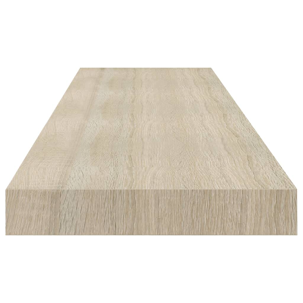 Pływające półki ścienne 4 szt. kolor dębu 90 x 23,5 x 3,8 cm MDF wzór płyty plastra miodu metalowa rama rozwiązanie do przechowywania akcesoria do mieszkania