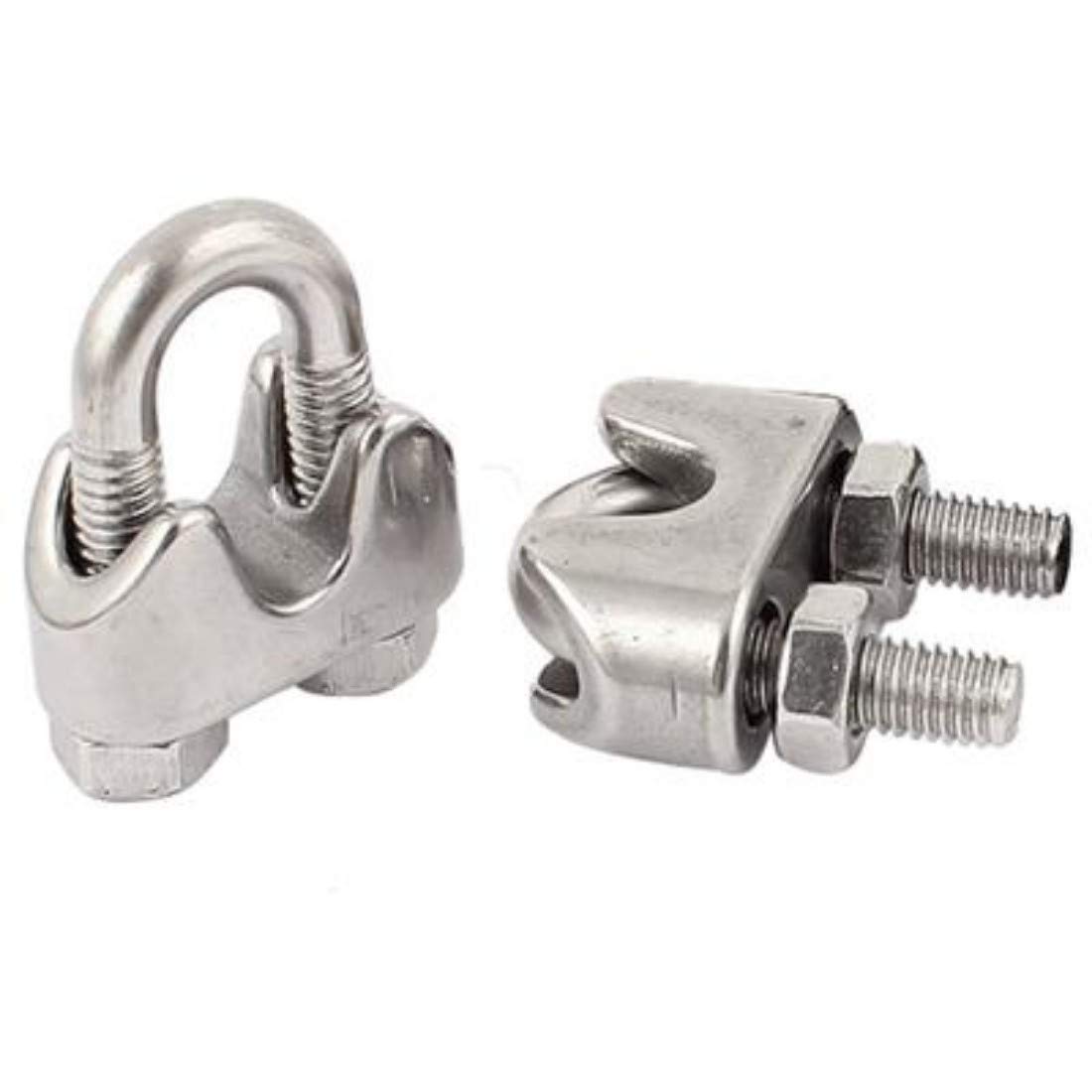 DIY Crafts Steel Made U Bolt, Pack of 50 Pcs, Silver Steel U - Bolt Type Wire Rope Clip Clamp Regular for BOAD Heavy Duty U-Bolt Type Wi(Steel Made U Bolt, Pack of 50 Pcs)