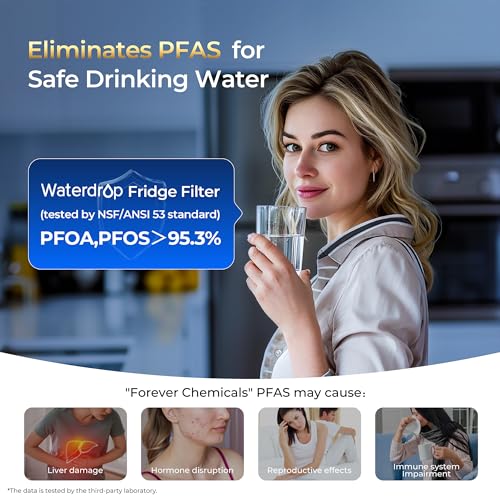 Waterdrop Plus DA29-00020B NSF 401&53&42 Certified Refrigerator Water Filter, Replacement for Samsung® Water Filter HAF-CIN/EXP, HAF-CIN, FMS-2, RF28HMEDBSR, RF263BEAESR, 3 Filters (Package May Vary)