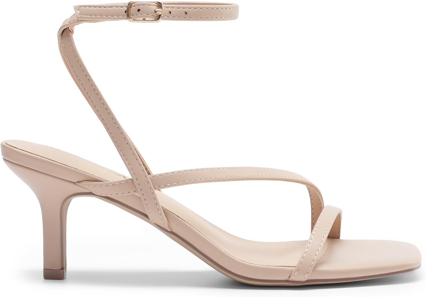 DREAM PAIRS Women's Low Kitten Heels Strappy Open Square Toe Ankle Strap Sexy Fashion Comfort Dress Shoes Party Heeled Sandals - Image 4