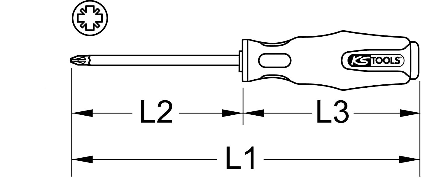 KS Tools - Tournevis ULTIMATEgrip POZIDRIV®, PZ2 - L.100 Mm - 922.6444