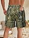 PEHMEA Men's Camo Print Swim Trunks, Summer Beach Sweat Shorts Drawstring Lounge Athletic Short with Pockets(Green-L)