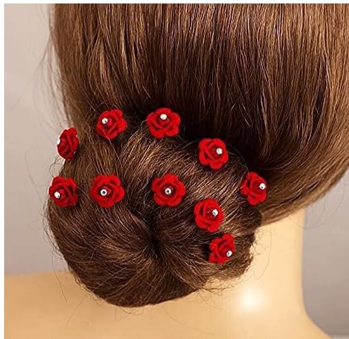 Bridal Gold Pearl and Crystal Moti Beads Bridal Hair Vine Wedding Head pin Bridal Hair Jewelry Hair Accessories, Set of 6, For Women