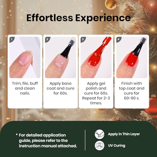 Image of Beetles Red Glitter Gel Nail Polish - Wine Red Shimmer Gel Polish 1Pcs 0.5Oz 15ml Soak Off UV LED Long Lasting Glossy Manicure for Nail Art and DIY