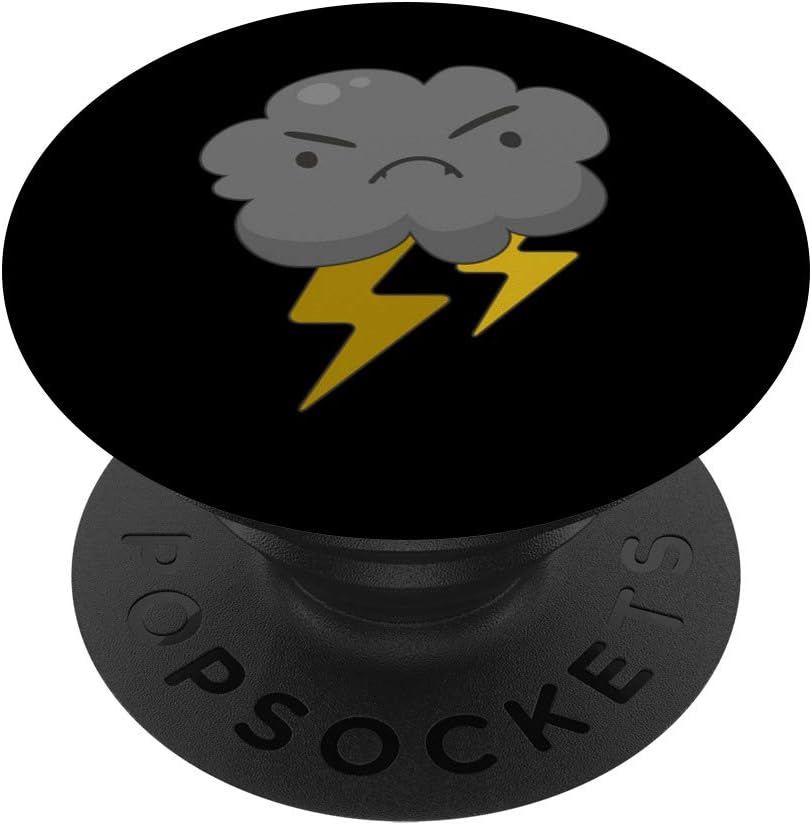 Angry Cloud with Lightning Thunderstorm Weather PopSockets Grip and Stand for Phones and Tablets