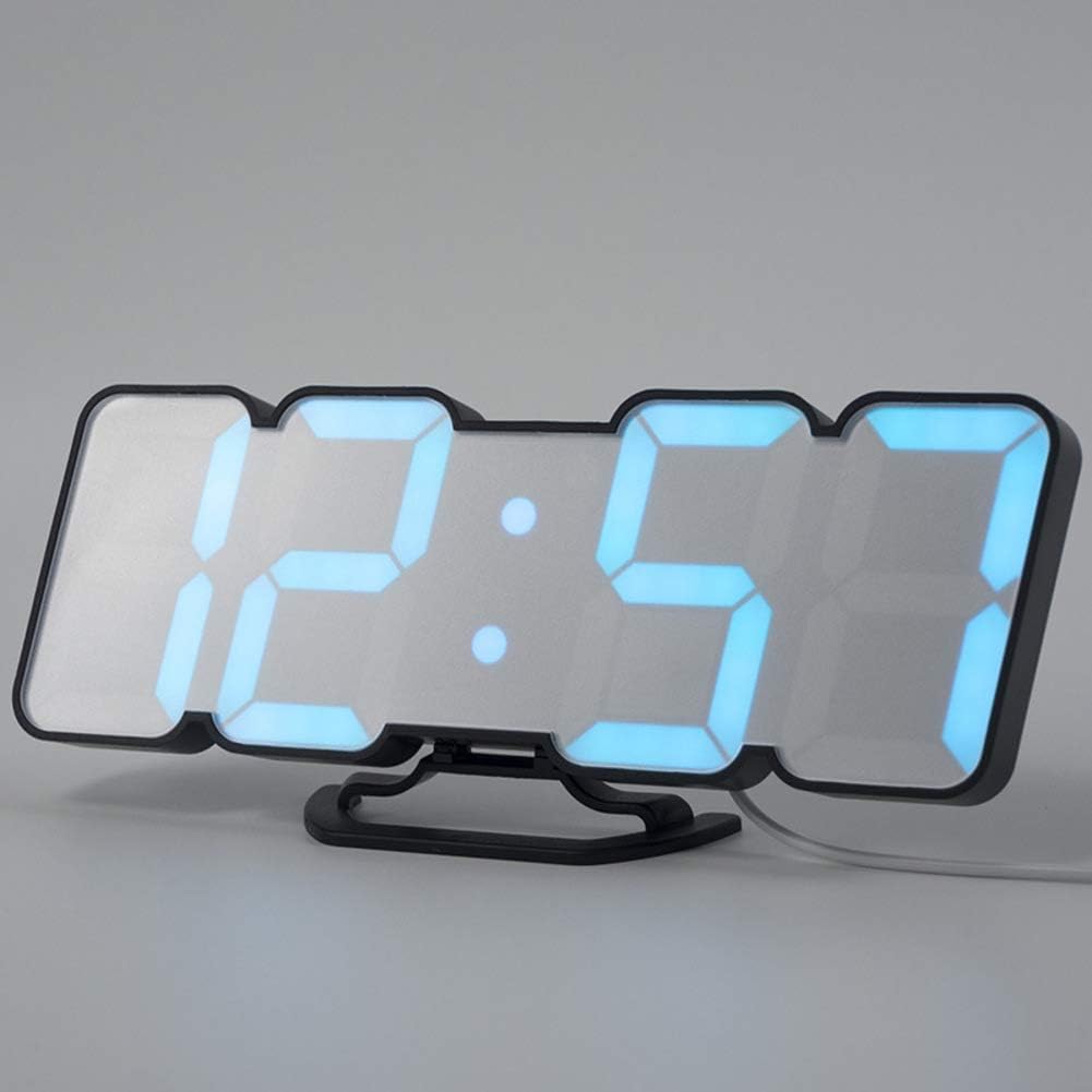 DDGOD LED Digital Wall Alarm Clock,Remote Control Jumbo Display 3D LED Alarm Clocks Desk Clockbedside Bedrooms Clocks Calendar Temperature-Black 23x8cm(9x3inch)