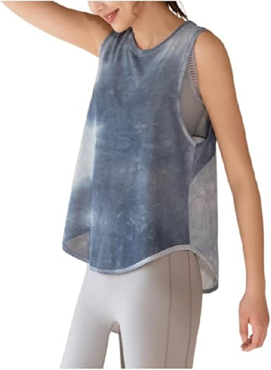 Amazon.com: Vanyee Camisetas de entrenamiento para mujer, de malla, teñido  anudado, entrenamiento, correr, atletismo, sin mangas : Ropa, Zapatos y  Joyería