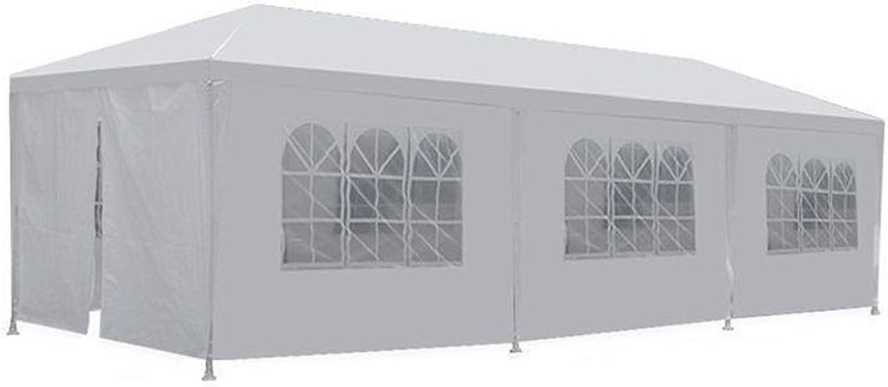 10'x30' White Outdoor Gazebo Canopy Party Wedding Tent 8 Sidewalls Removable Walls