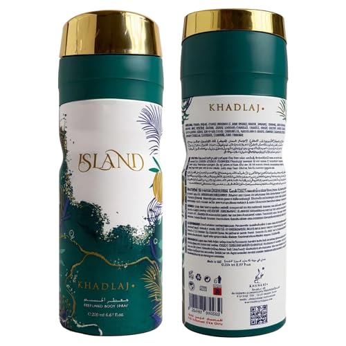 Image of Khadlaj Island Deodorant Spray for Unisex, 6.8 Ounce / 200ml