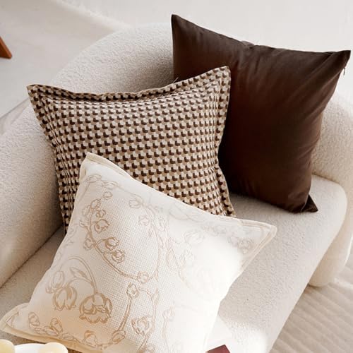 Housse de coussin chenille haut de gamme patchwork moderne 45x45 chic - 5