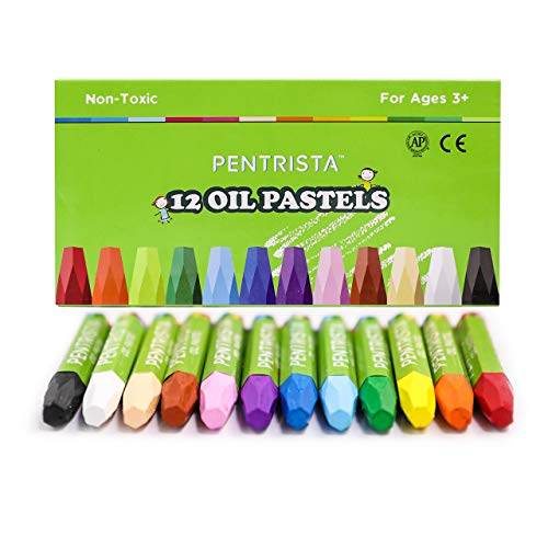 PENTRISTA Oil Pastels,12 Assorted Colors,Oil Pastels for Kids Indoor Activities ...