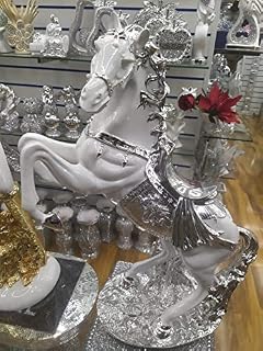 Biznest New Modern Silver/White Horse Resin Decorative Ornament Home Decor Tabletop