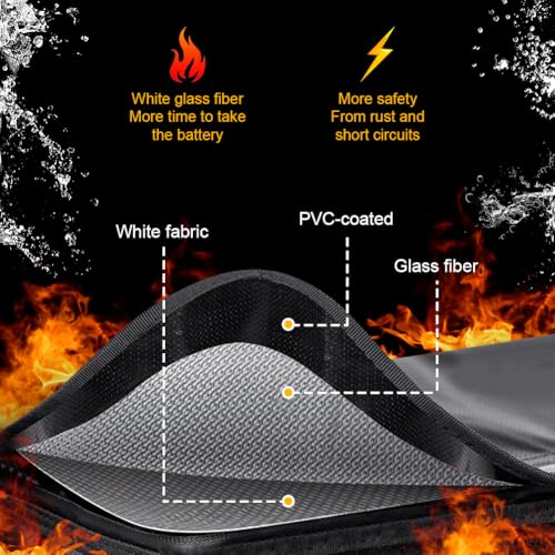 Adiwo Ebike Battery Bag, Fireproof, Explosion-Proof Lipo Safe Bag,Extra Large Battery Safety Box, including fastener, zip, cable guide for storage, transport, charging case - Image 6