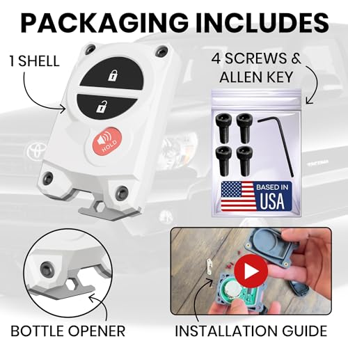 Image of for Toyota Key Fob Cover with Built-in Bottle Opener - Rugged Protective Shell for Tundra (2007-2017) & Tacoma (2005-2015) - Enhanced Grip & Durability - Key Fob Replacement Shell - Custom Colors