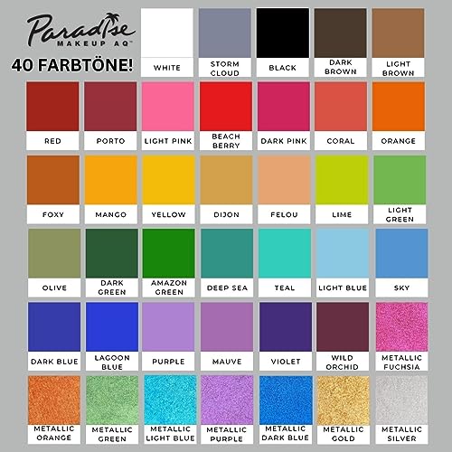 Image of Mehron Makeup Paradise Makeup AQ Pro Size | Stage & Screen, Face & Body Painting, Special FX, Beauty, Cosplay, and Halloween | Water Activated Face Paint & Body Paint 1.4 oz (40 g) (Metallic Gold)