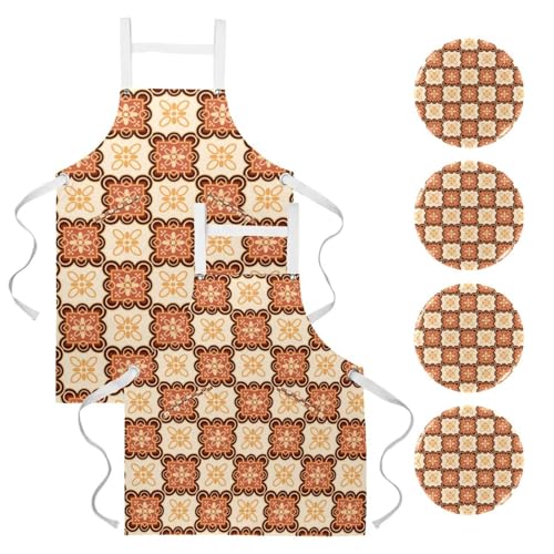 Tablier de serveuse avec 4 broches pour bar et restaurant