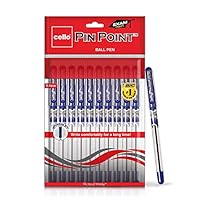 Cello Pinpoint Blue Lightweight Grip Ball Pens, Set of 10 | Best