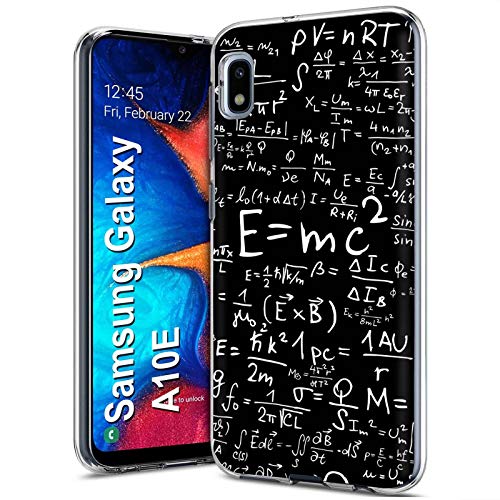 NakedShield Clear Flex Gel Phone Case Compatible for Samsung Galaxy A10E,SM-A102U,Math Formula Print,Light Weight, Unbreakable, Flexible, Surround Edge Protection,Designed in USA