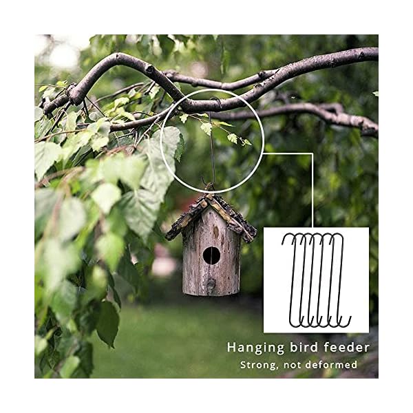 6 schwarze S-Haken, strapazierfähige Metallhaken, hält bis zu 200 kg, für Küche, Büro, Garten oder Outdoor-Aktivitäten. – Bild 4
