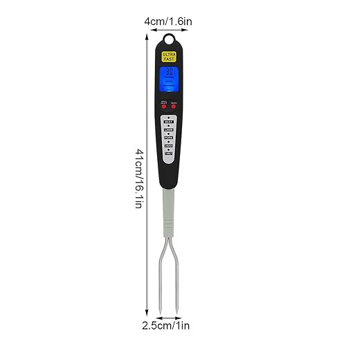Miniatura 2 de Digital Meat Thermometer, Read BBQ Cooking Fork with Dual Probe and LCD Display, Comfort Grip Handle for Grill Bake Cook