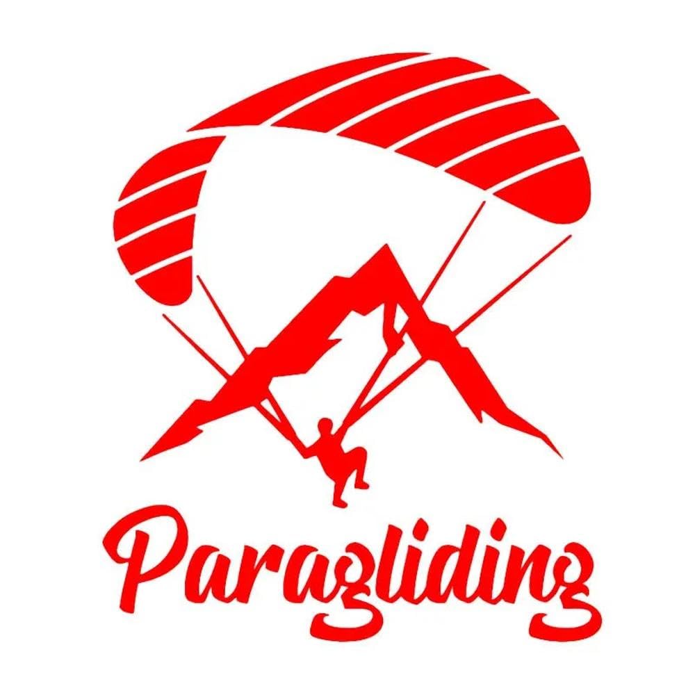 Bertdcx Red Auto Accessory Car Stickers Vinyl Decal Paraglider Paragliding Motorcycle Decorative Accessories(Red)