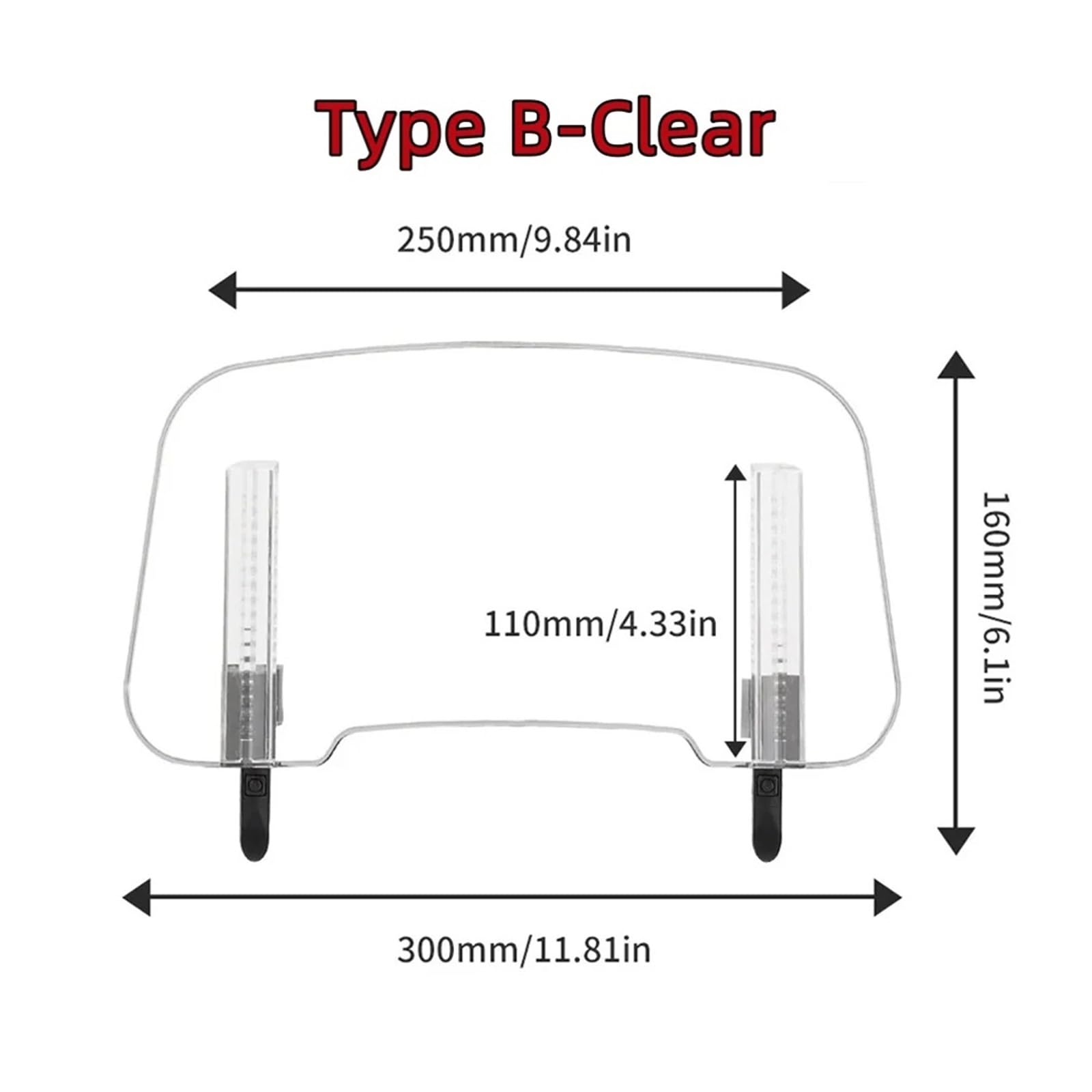 Spoiler De Bulle Moto pour BMW pour R1250GS R 1250 GS Rehausseur Déflecteur Vent Extension De Pare-Brise Universelle pour Moto Déflecteur(Type B-Clear)