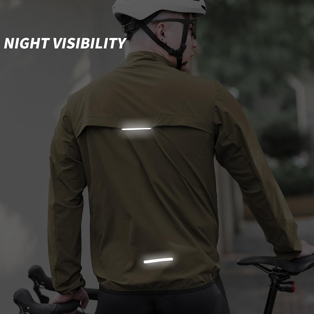 Chaqueta De Ciclismo Cortavientos Hombre Mujer, Impermeable Transpirable Chaqueta De Ciclismo Ligera, Reflectante Exteriores Chaqueta De Running Duradera Al Agua Chaqueta De Lluvia