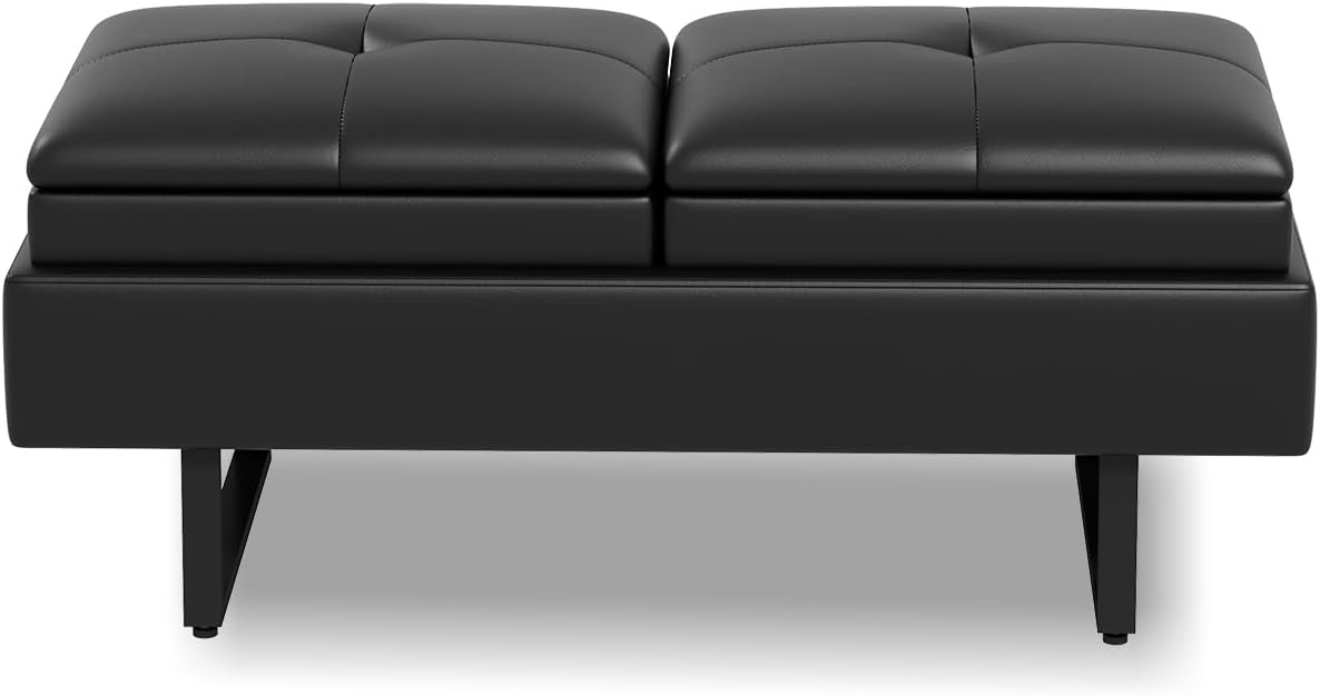 Waiting Room Reception Chairs - Airport Reception Chairs with Arms, Office Guest Chairs for Bank, Hospital, Market... (Black-2-seats)