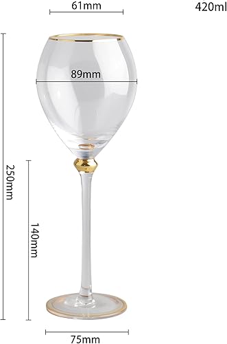 Miniatura 4 de ZHUHW - 2 copas de vino de cristal para el hogar, boda, fiesta, vasos de champán, decoración de mesa, vasos de regalo, 14.2fl oz