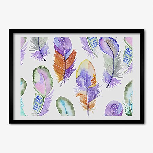 Cadre en bois décoratif Tulup 70x50 cm avec peinture moderne stylos colorés
