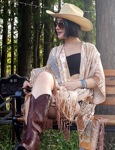 Image of MJ SERECA Women's Casual Long Velvet Kimono